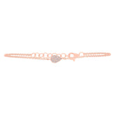 0.05ct 14k Rose Gold Diamond Pave Bracelet